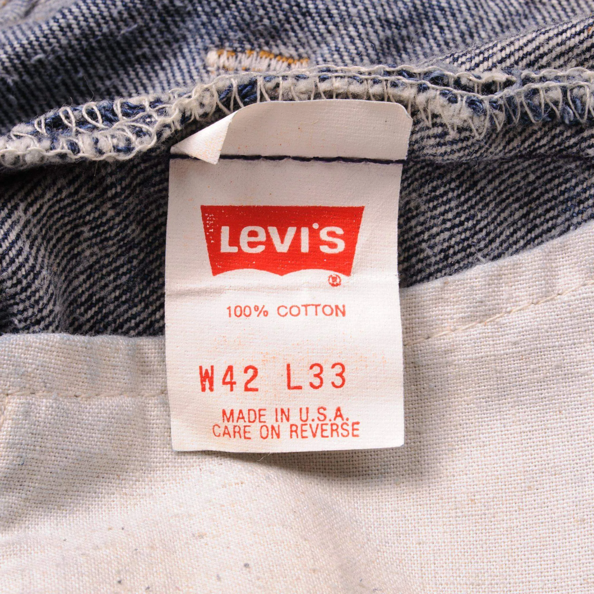 VINTAGE LEVIS 501 JEANS INDIGO 1980s SIZE W40 L30 MADE IN USA