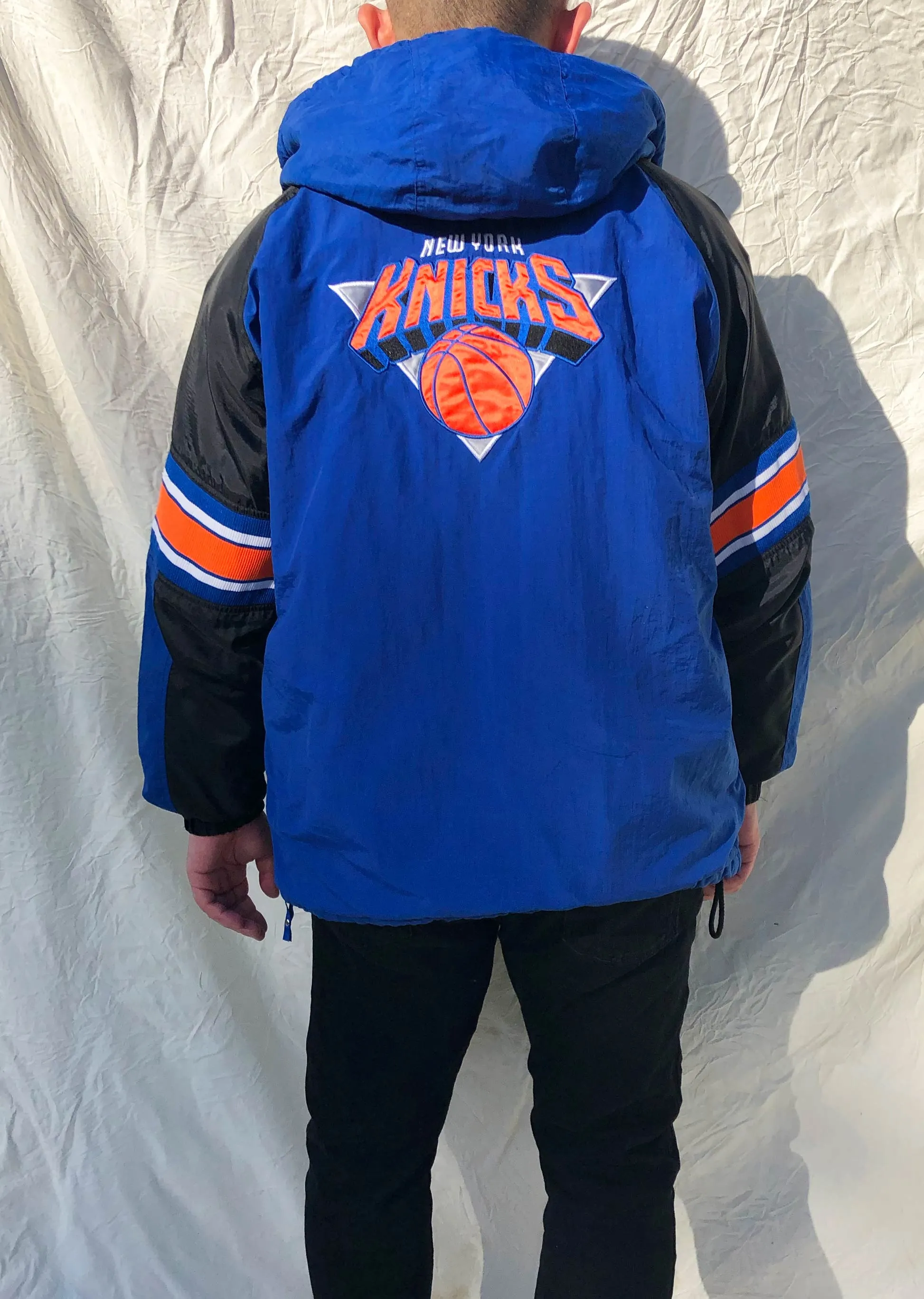 Vintage Starter 90's NBA New York Knicks Pullover Jacket Blue (M)