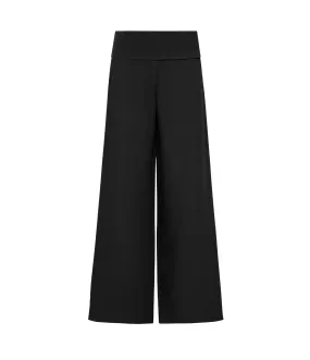 Wide Waistband Pants in Black