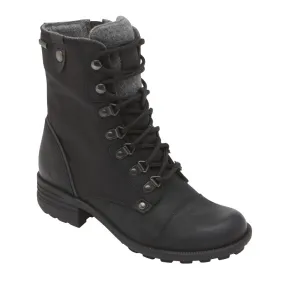 Women’s Cobb Hill Waterproof Brunswick Lace Boot – Black Nubuck/Textile