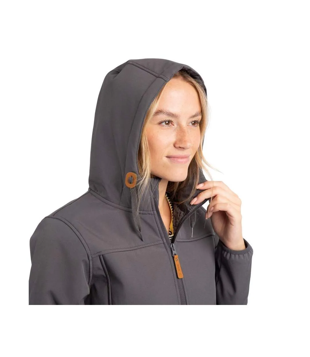 Womens/ladies kristen longer length hooded waterproof jacket carbon Trespass