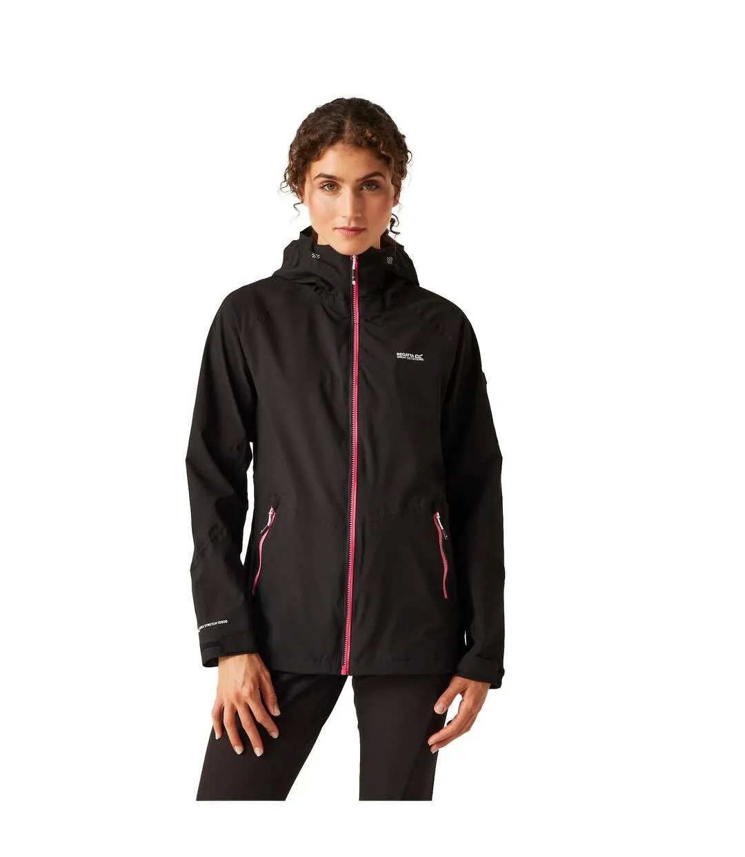 Womens/ladies raddick ii waterproof jacket black/pink potion Regatta