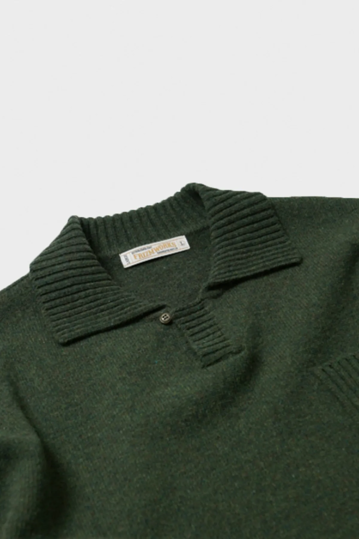 Wool Collar Knit Pullover - Forest Green