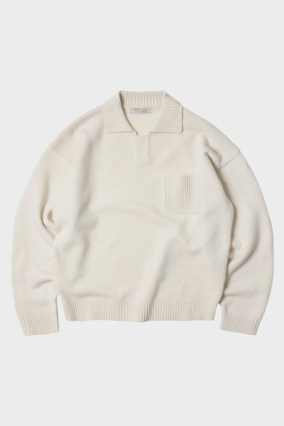 Wool Collar Knit Pullover - Ivory