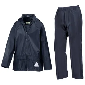 WS95J Navy junior waterproof jacket and trouser set