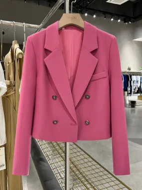 Yamanashi Red Small British Style Short Suit Jacket Women 2024 New Spring and Autumn Fashionable Suit Trend