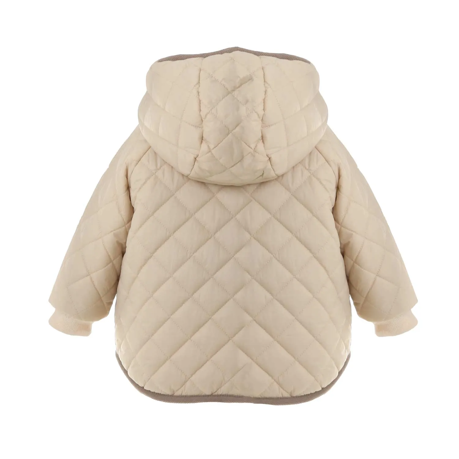 Zhoe & Tobiah Beige Jacket With Teddy Lining For Baby Girls